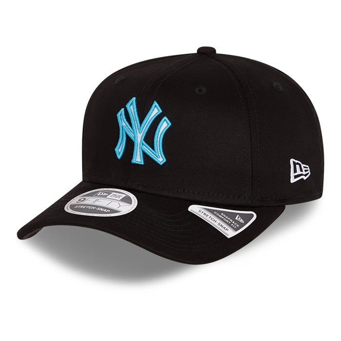 New York Yankees Neon Pop 9FIFTY Stretch Snap Lippis Mustat - New Era Lippikset Suomi FI-254306